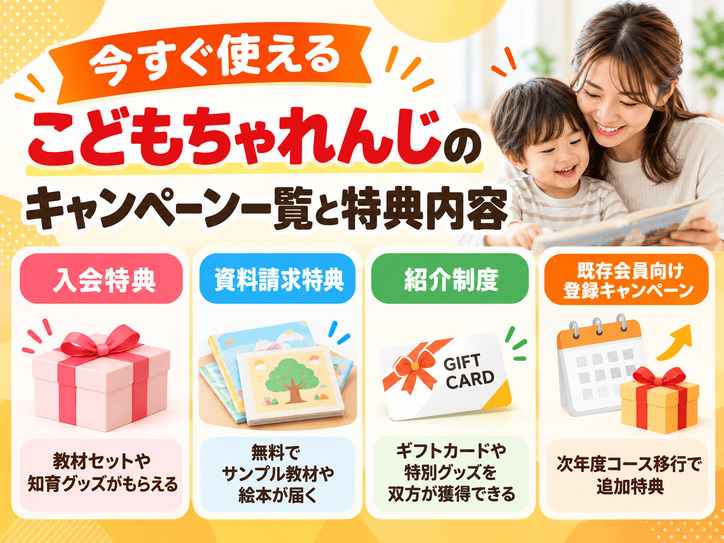 こどもちゃれんじのキャンペーン一覧と特典内容
